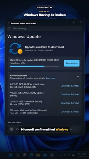 Windows 11 Update Broke Windows Backup — Check Now