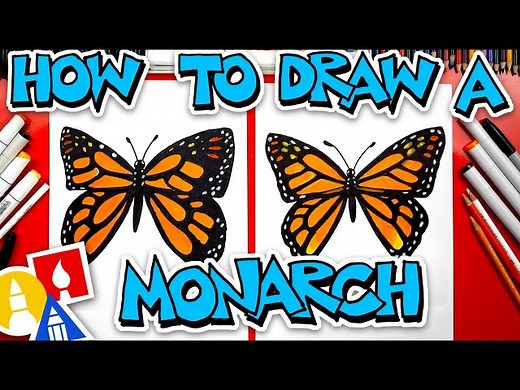 How To Draw A Monarch Butterfly - Videos For Kids