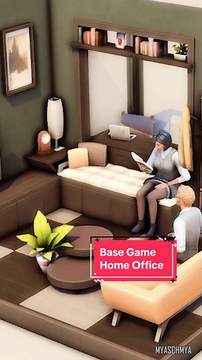 DIY Functional Desk Lounge Combo - The Sims 4 ASMR Speed Build