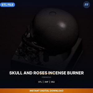 Skull and Roses Incense Burner STL File | 3D Printable | Digital Download - Etsy UK