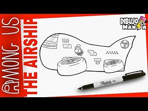 COMO DIBUJAR A THE AIRSHIP DE AMONG US | FÁCIL | PASO A PASO | how to draw among us the airship