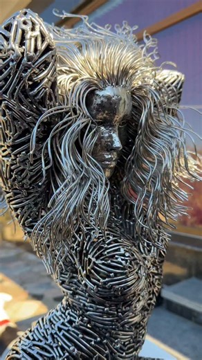 Georgie Poulariani on Instagram: "Meet" Izabella " - stainless steel sculpture Message me for private video presentation and shipping options worldwide.”"