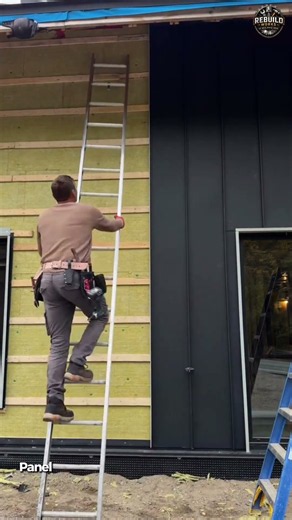 Installing Black Metal Cladding on House 🏠 #Cladding #Construction #HomeBuild