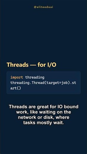 Threads vs Processes & the GIL 🐍 #python #coding