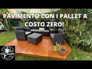 Ho fatto un pavimento coi bancali a costo ZERO! Patio di pallet per il giardino - DIY pallet deck