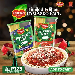 PASKO NAAAA!! Ihandog ang naiibang sarap ng Del Monte Pamasko Pack sa mga special people ng buhay mo. Punung- puno ng sarap from real ingredients sa presyong P125 lang! Kaya mag ADD TO CART na sa Del Monte's online flagship store on Shopee. Shopee: https://bit.ly/3C3TNt3 | Del Monte Philippines