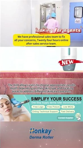 adjustable needle length 0-1.5mm derma bio needle h24 facial skin care#biopen #dermaroller #roller