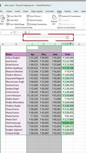 how to group and ungroup rows and columns in excel #excel #dataanalysis