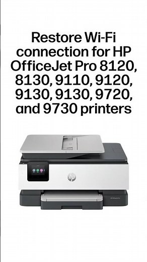 Restore Wi-Fi connection | HP OfficeJet Pro 8120, 8130, 9110, 9120, 9130, 9720, 9730 #shorts