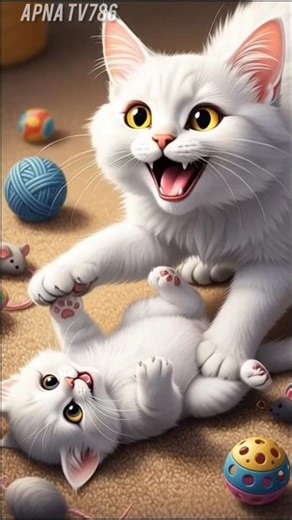 Mother Cat & Kitten Playtime 🐱💖