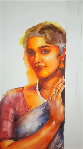 watercolor portrait painting tutorial #realistic #shorts