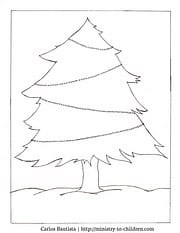 Christmas Tree Coloring Picture Activity (Free Printables)