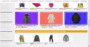 Clothing and apparel website. E-commerce and shopping products. Online sales animation.