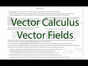 Vector Calculus Chapter 3.3 Vector Fields (updated)