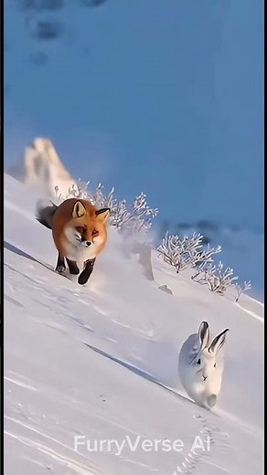 This Rabbit Outsmarted a Fox in 5 Sec #FoxVsRabbit #Wildlife #NatureShorts