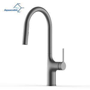 [Hot Item] 2021 Luxury Upc Pullout Brass Gunmetal Gray Sink Taps Pull Kitchen Faucet with Pull Down Sprayer