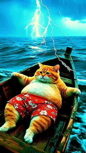 Chillin’ Through the Storm 😎🐾 Even when life throws lightning and waves your way, stay calm like this cat — relaxed, fearless, and rocking those summer vibes! 🌊🐱⚡ Nothing can shake a true king of chill! 👑✨ #StormVibes #CoolCat #FearlessMood #ChillInChaos #ViralCat | Meherima Ai Cat