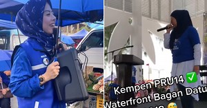 Video Shows BN's Nurul Hidayah Singing In Bagan Datuk While Campaigning For Her Father