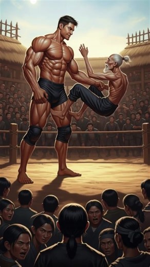 Bodybuilder & Old Man Fight ... #bodybuildervsoldman #ai #shorts #ringfight