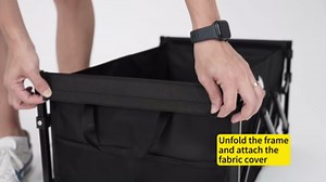 Max Collapsible Folding Wagon - Heavy Duty Utility Cart, 65L Capacity, 380 lbs Load, All-Terrain Wheels, Compact Fold for Camping, Garden, Beach, Shopping (Black)