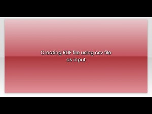 Creating RDF file using csv file as input