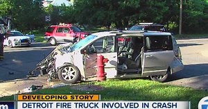 Detroit fire truck involved in accident