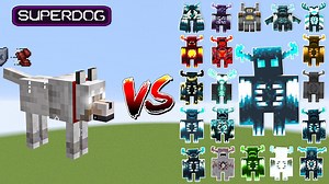 SuperDog vs All Warden Bosses,Mutant Warden,Giant Warden – Minecraft Mob Battle