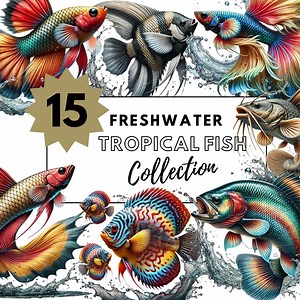 Tropical Fish Clipart: Aquarium PNG Graphics (digital Download). - Etsy