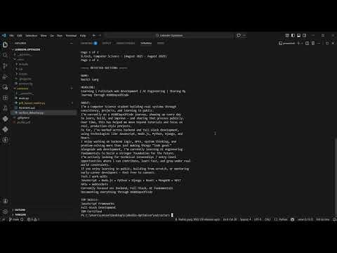 Linkedin Profile Optimizer - Extractor Demo Video