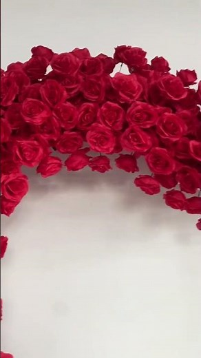 🌹 Stunning Pure Red Rose Heart Arch | Romantic Backdrop for Weddings & Parties 💍✨