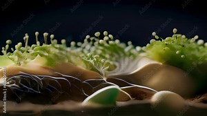 Microscopic rhizoids are essential components of plant anatomy as they assist with anchoring the roots and dispersing moisture and nutrients. The filaments are typically