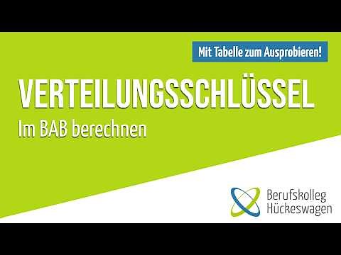 Verteilungsschlüssel | Im BAB berechnen | Verteilungsrechnung am Beispiel