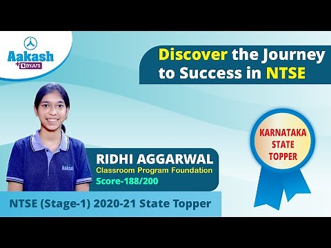 NTSE Topper (Stage- I) Karnataka | Ridhi Aggarwal - State Rank 01 | Aakash Classroom Student
