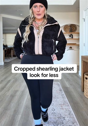 For the girls who want cozy and put-together while keeping it casual: This cropped shearling jacket has a double zipper, contrast trim, and that soft, snuggly feel that somehow still looks designer. The easiest way to look elevated without even trying and the shape is perfect with leggings! Thank you to @Fisace for sending it for me to try #croppedjacket #affordablefashion #tiktokshopblackfriday #tiktokshopcreatorpicks #tiktokshopcybermonday