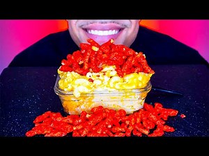 ASMR Cheesiest Mac and Cheese Hot Cheetos Mukbang *BIG Bites* Eating No Talking Jerry