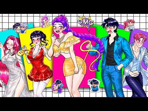 UNEXPECTED LOVE: HUNTRIX RUMI & SAJA BOYS at the NIGHT PARTY -KPOP DEMON HUNTERS | Sticker Book DIY