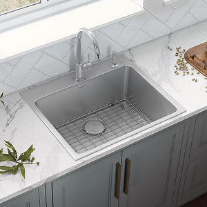 Ruvati 23 x 20 inch Drop-in Topmount Bar Prep Kitchen Sink 16 Gauge Stainless Steel Single Bowl - RVM5923 - Ruvati USA