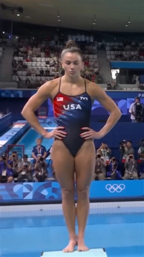 USA woman diving platform beautiful amazing and the best diving