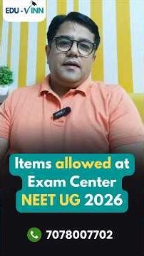 👨‍⚕️Items Allowed At NEET Exam Centre 👆#neetcounselling #nta #mbbs #neet2026