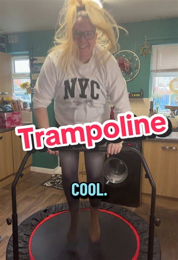 So much fun, great for grown up workouts and also for kids play. Holds upto 400 pounds which is fantastic #minitrampoline #indoortrampoline #excersise #jumpingaround #tiktokmademebuyit