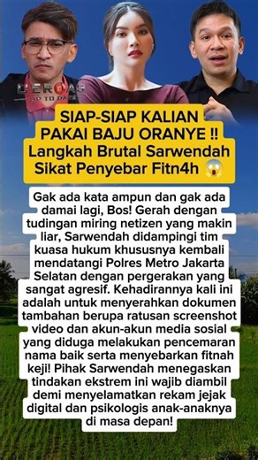 SIAP-SIAP KALIAN PAKAI BAJU ORANYE !! Langkah Brutal Sarwendah Sikat Penyebar Fitn4h 😱