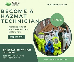11 reactions · 11 shares |  Ready for a skill upgrade?  Discover our Hazmat Technician training!  Don't miss out on our required orientation on 10/11 at 1 p.m.  At 2835 Bagley St., Suite 860, Detroit, MI. Empower yourself with essential skills and certification for the hazmat field.  Find out more: https://www.detroittraining.com/hazmat-technician-training-program | Detroit Training Center | Facebook