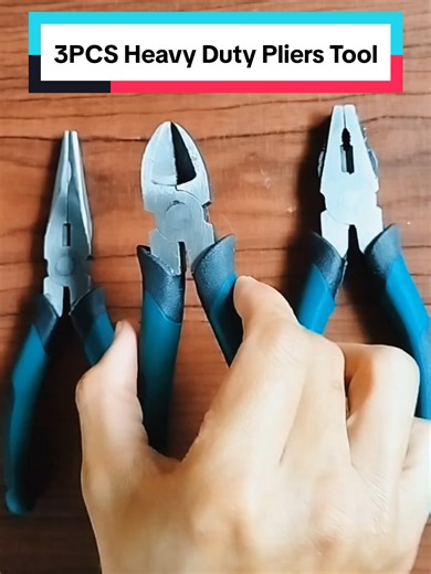 3-Piece Pliers Set for cutting, gripping, and tightening strong, durable, and ready for daily use. #PliersSet #HandTools #ToolSet #DIYTools #HomeRepair