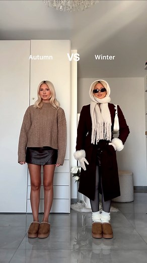 2.1M views · 8.5K reactions | Autumn VS Winter  Yay or Nay? VOTE BELOW ⬇️ I’m obsessed with this look 癩 So cosy, warm & comfy ❄️ With a few simple fashion hacks you can transform your Autumn looks into the cutest Winter outfits ⛄️ If you’re someone that always feels cold.. this look will be your life saver  Tag a bestie who would love these ideas  Full outfit: KIABI ✨ | Sarah Zerafa | Facebook