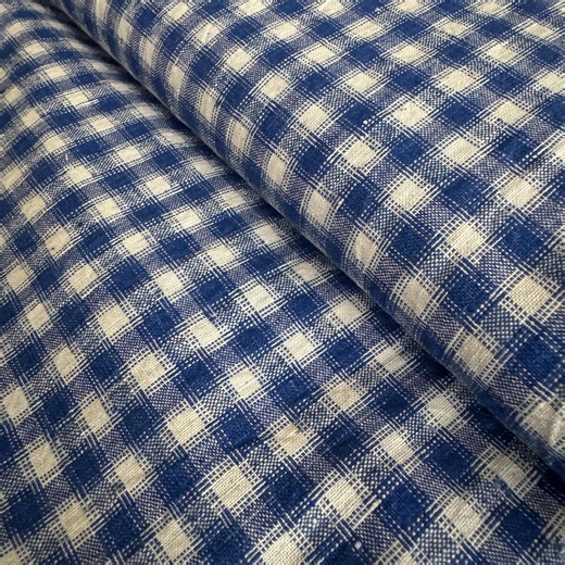Diagram - Vintage Handwoven Gingham Fabric – Blue and White Cotton Check - Etsy