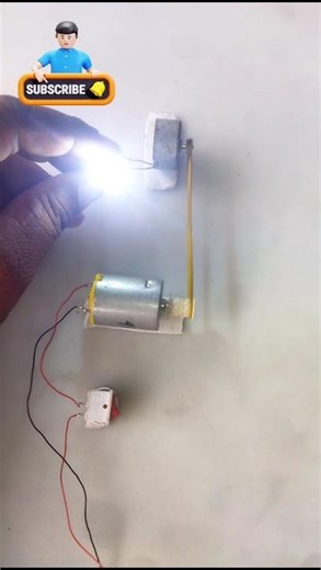 DC Motor Generator Project | Simple DIY Electricity #shorts