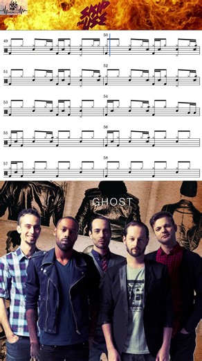 Skip the Use - Ghost #drumscore #drumsheetmusic #drumtranscription #transcription