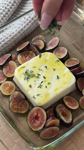 baked feta with figs + manuka