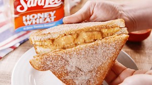 We don't know about you, but we're craving a Grilled PB B sandwich right now 🤤 Full recipe: http://dlsh.it/BU0maCD | Delish