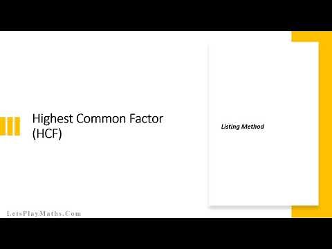Find HCF using Listing Method